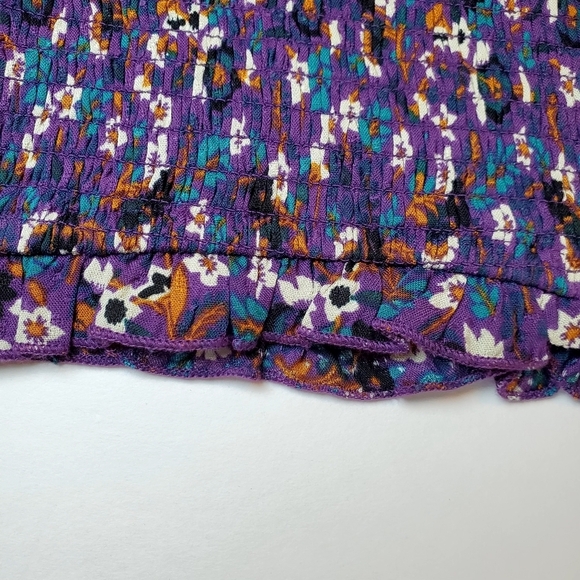 NWT Band of the Free Agathe Purple Floral Smocked Top Sz M - Picture 10 of 11